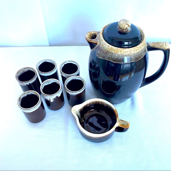 Vintage Ceramic Tea or Coffe Pot & Cups - Picture 11 of 12
